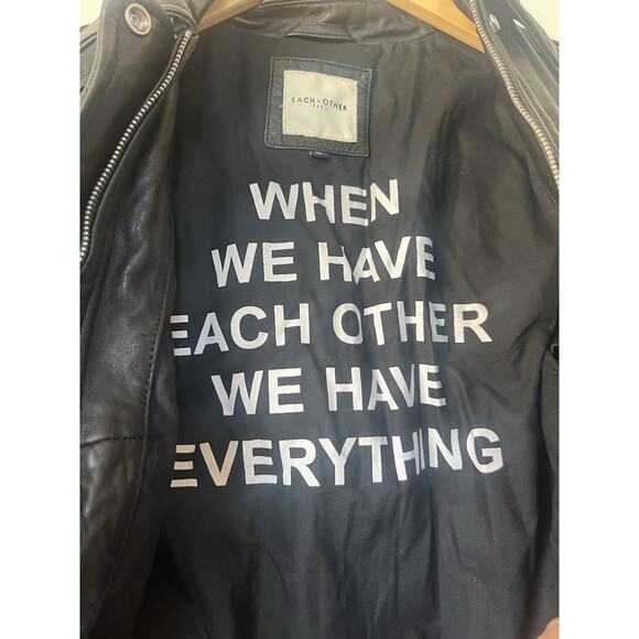NWOT Each Other Paris black leather jacket Sz XL 100% Lamb Skin - Picture 3 of 9